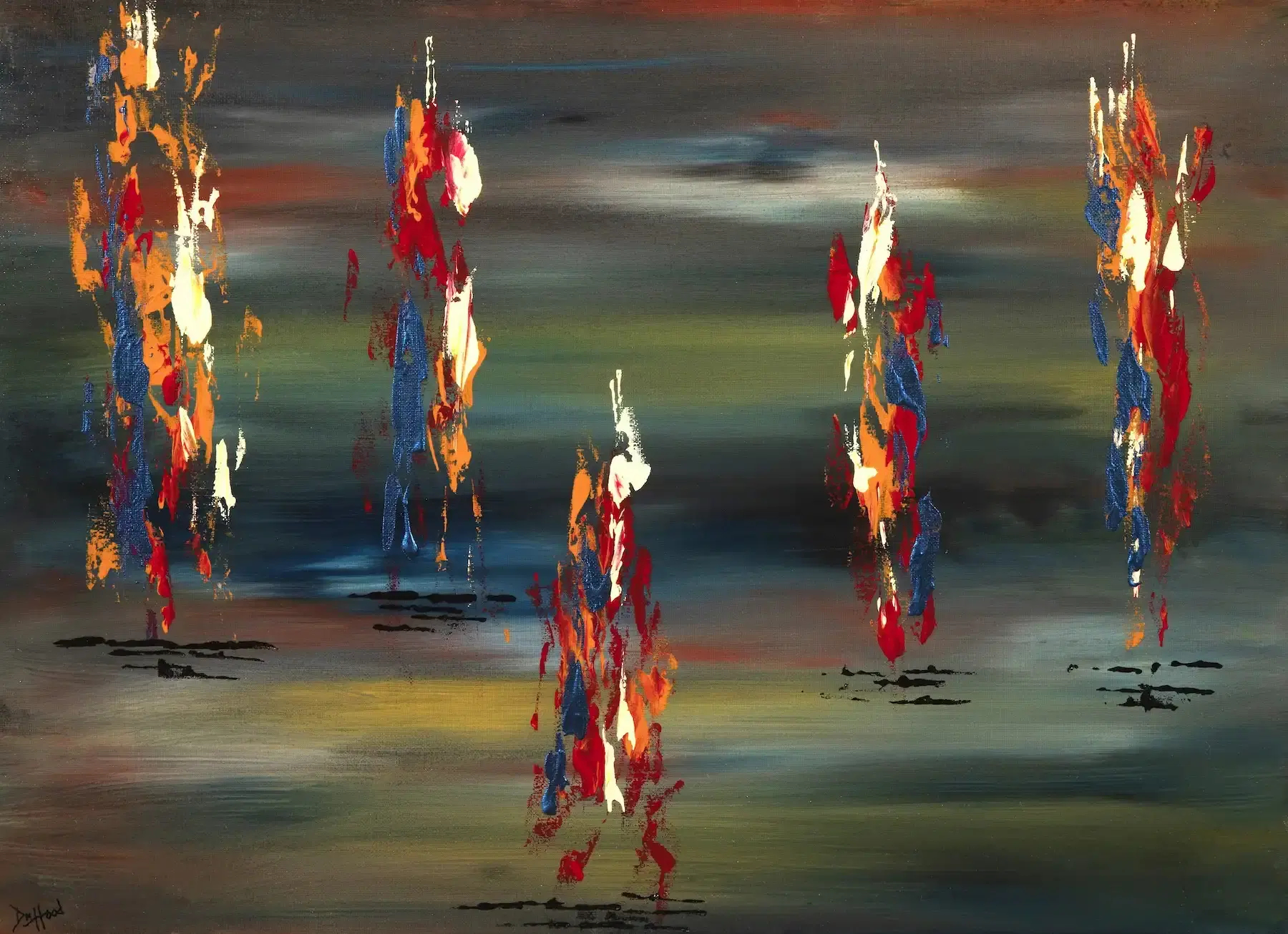 swiss guards abstract painting