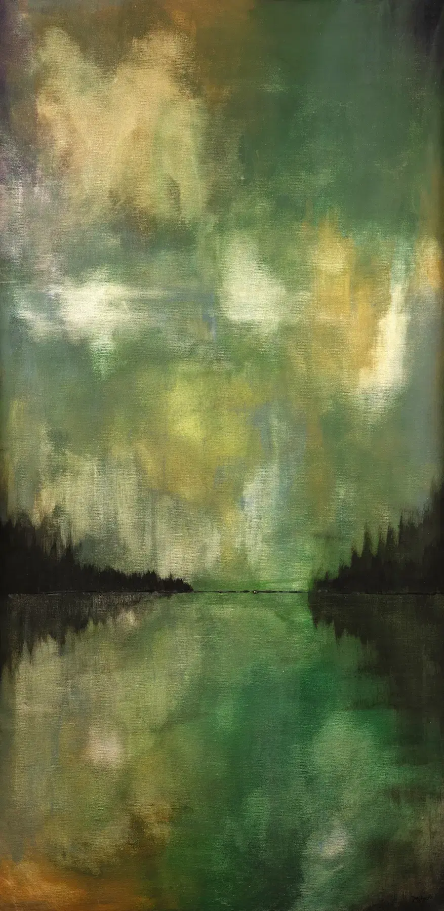 northern lights abstract painting